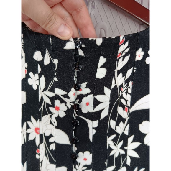 J. Jill Wearever Collection Dress Womens Size XS Button Down Pleated Back Floral - Picture 16 of 16